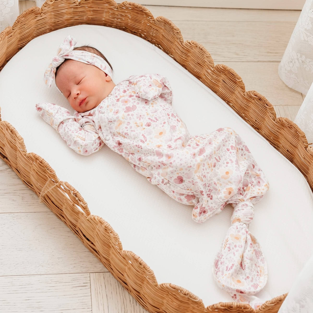 Diana Newborn Knotted Gown Copper Pearl Lil Tulips