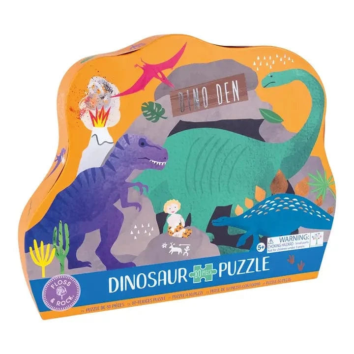 Dino 80pc Diplodocus Shaped Jigsaw with Shaped Box Floss and Rock Lil Tulips