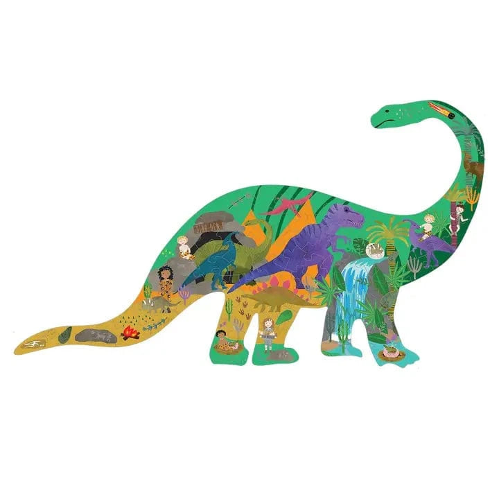 Dino 80pc Diplodocus Shaped Jigsaw with Shaped Box Floss and Rock Lil Tulips