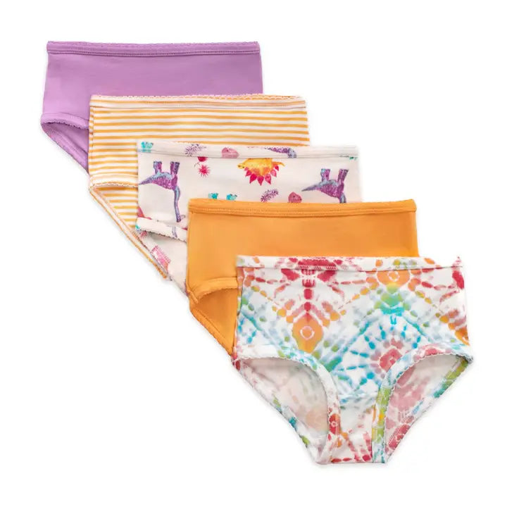 Dino Friends & Tie Dye Underwear - Set of 5 Burt's Bees Baby Lil Tulips