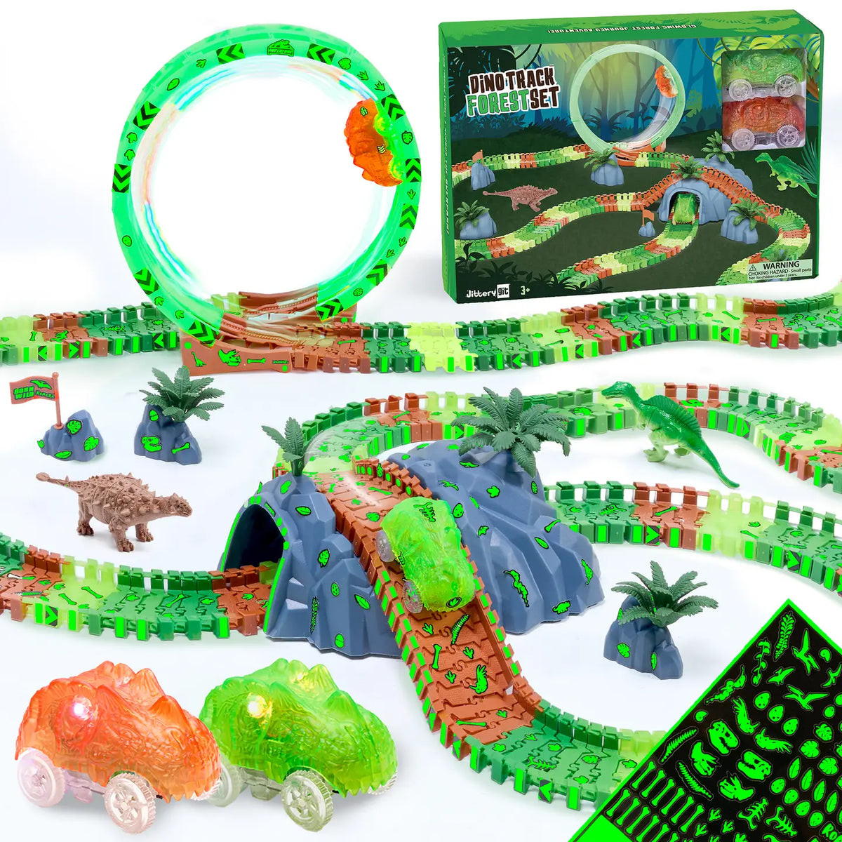Dinosaur Forest Race Car Track JitteryGit Lil Tulips
