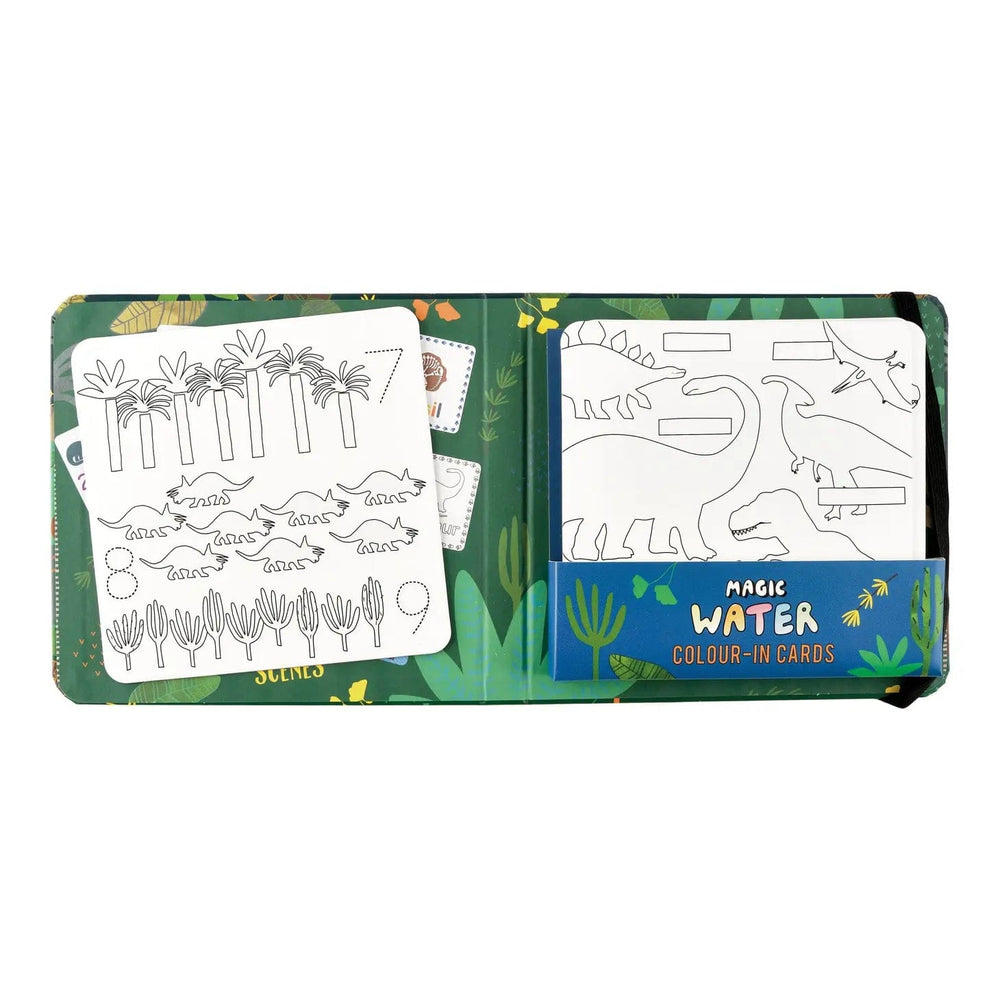 Dinosaur Magic Water Colour-in Cards Floss and Rock Lil Tulips