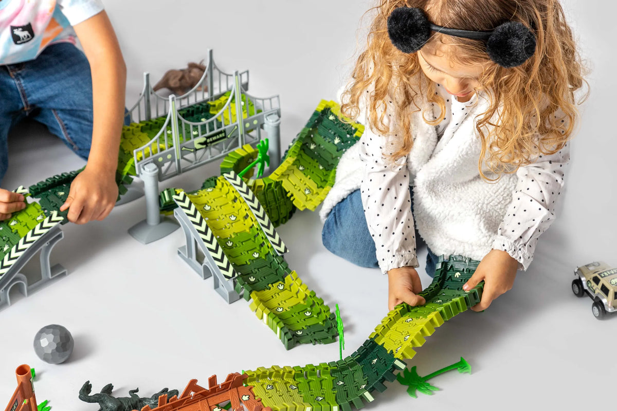 Dinosaur Race Car Track Set JitteryGit Lil Tulips