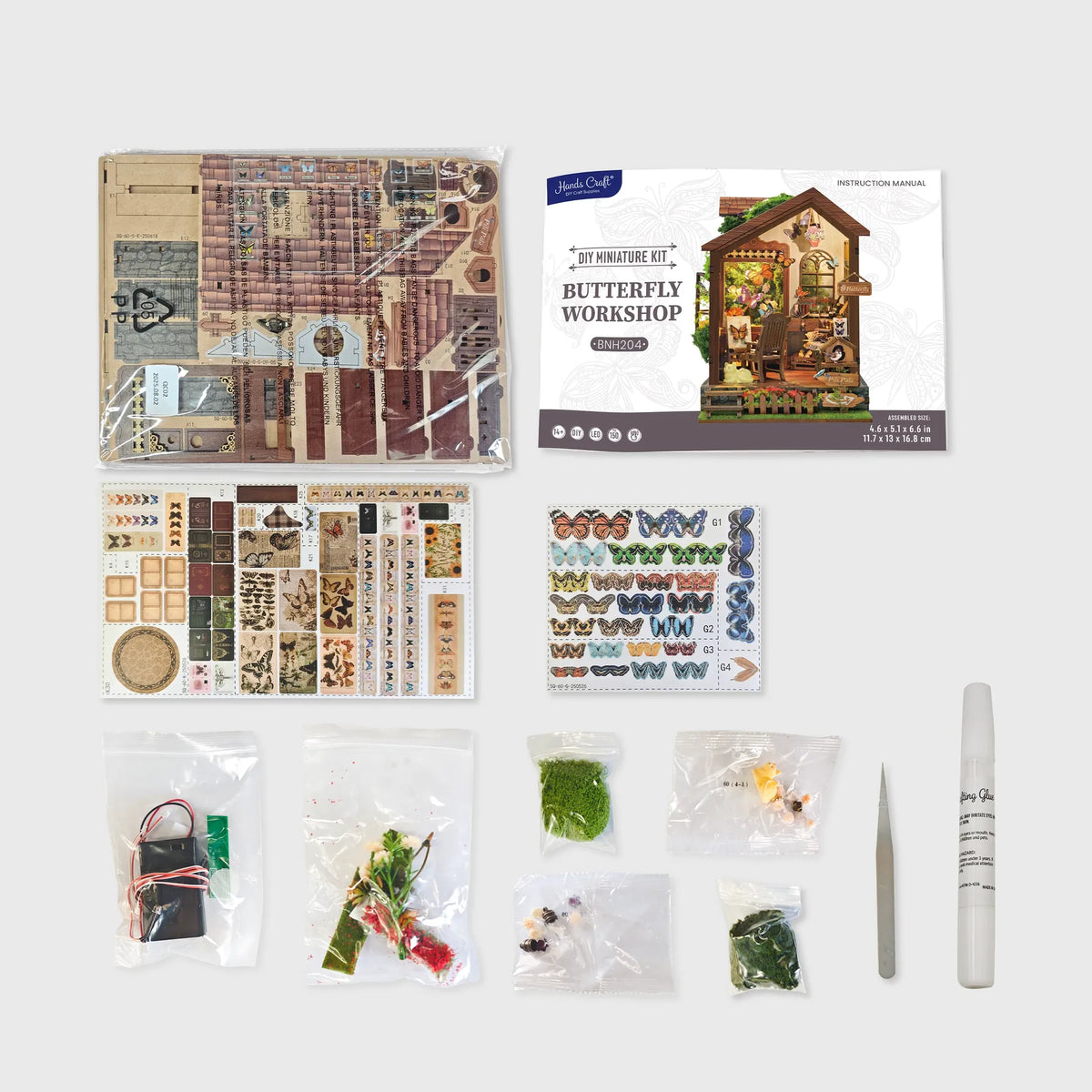 Diy Book Nook Kit: Butterfly Workshop Hands Craft Lil Tulips