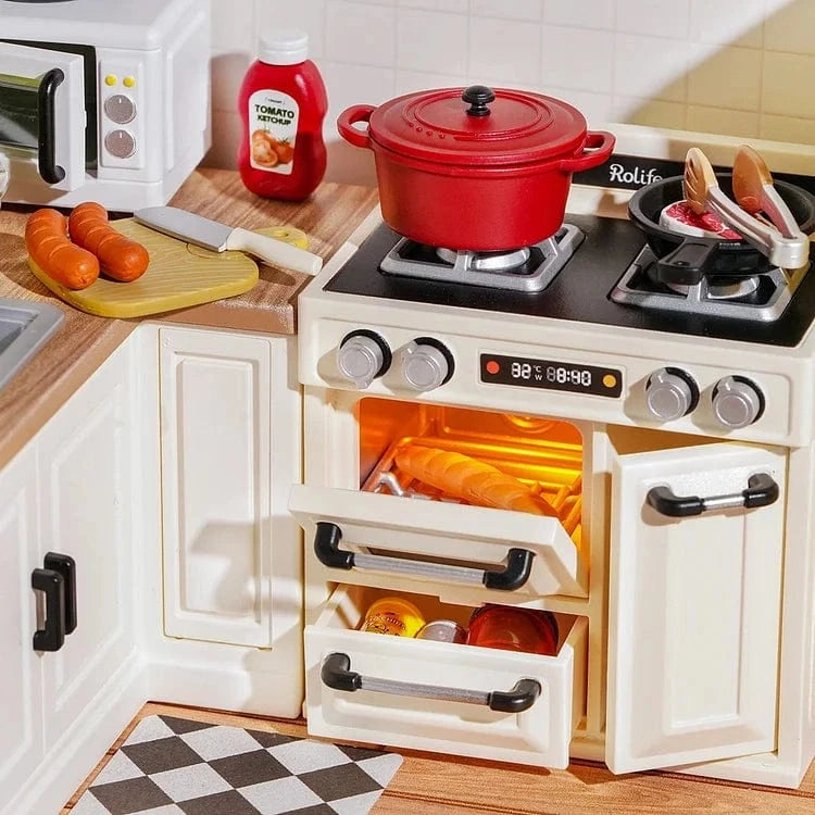 Diy Miniature House Kit: Happy Meals Kitchen Rolife Lil Tulips