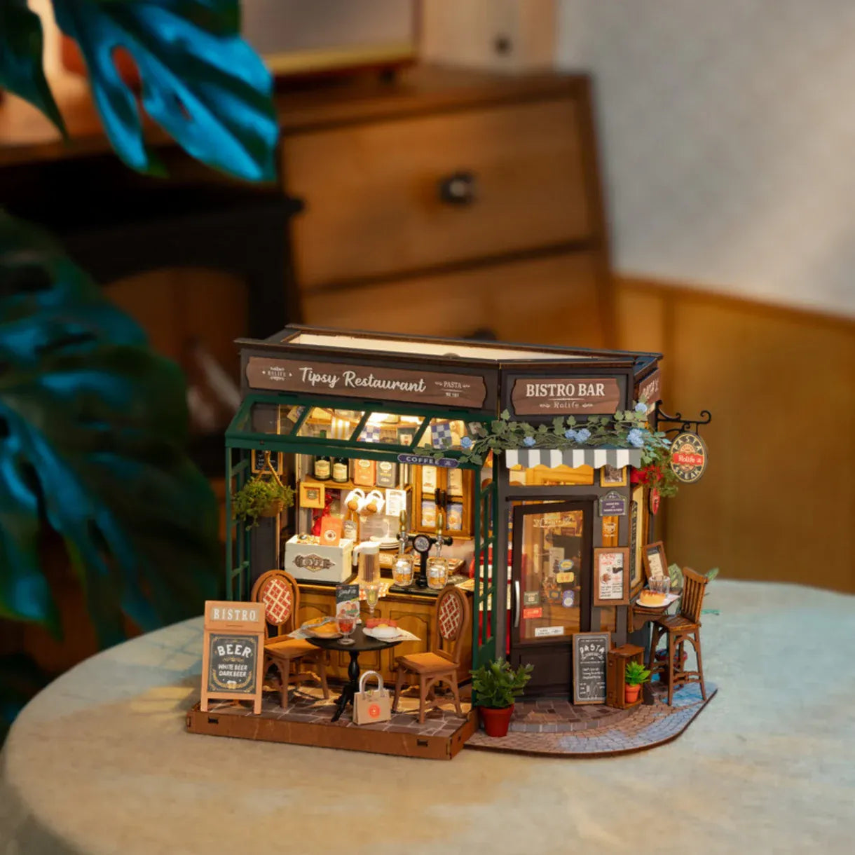 Diy Miniature House Kit: Tipsy Restaurant Hands Craft Lil Tulips