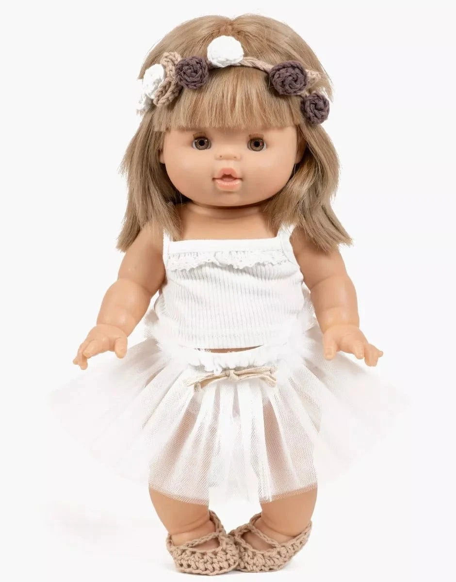 Doll Clothing Alicia Short Tutu in White Minikane Lil Tulips