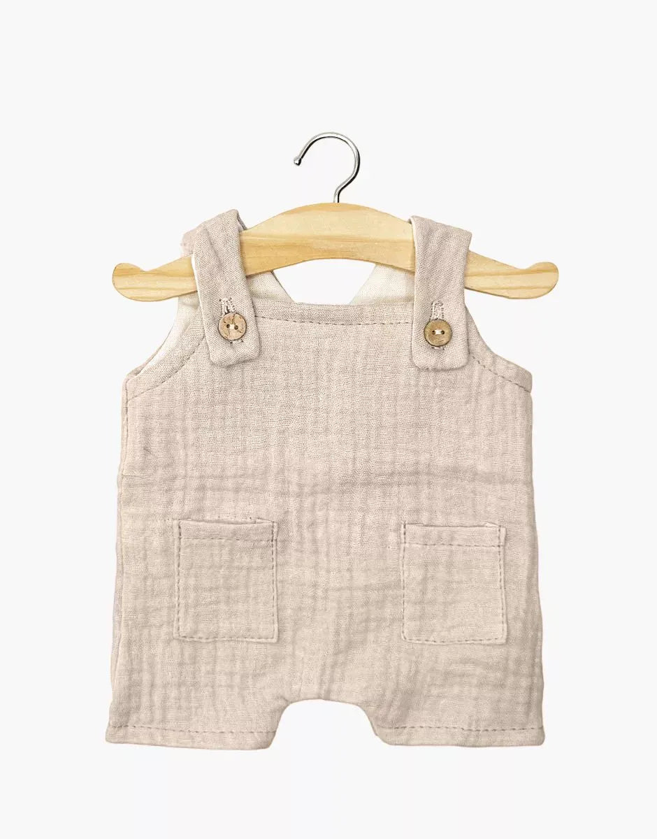 Doll Clothing Antonin Short Overalls - Taupe Minikane Lil Tulips