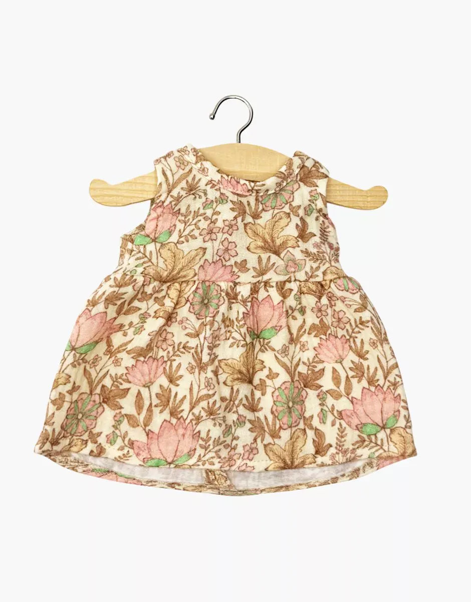 Doll Clothing Faustine sleeveless cotton dress Pink Floral Minikane Lil Tulips