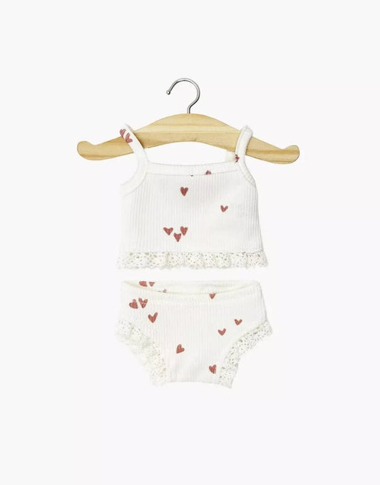 Doll Clothing – Girls' underwear in Clay Pink Hearts Minikane Lil Tulips