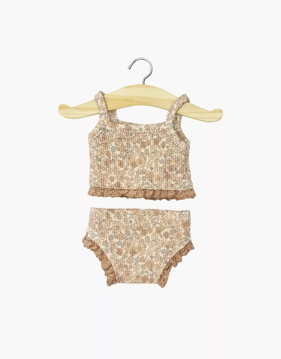 Doll Clothing – Girls' underwear in cocoa flowers Minikane Lil Tulips