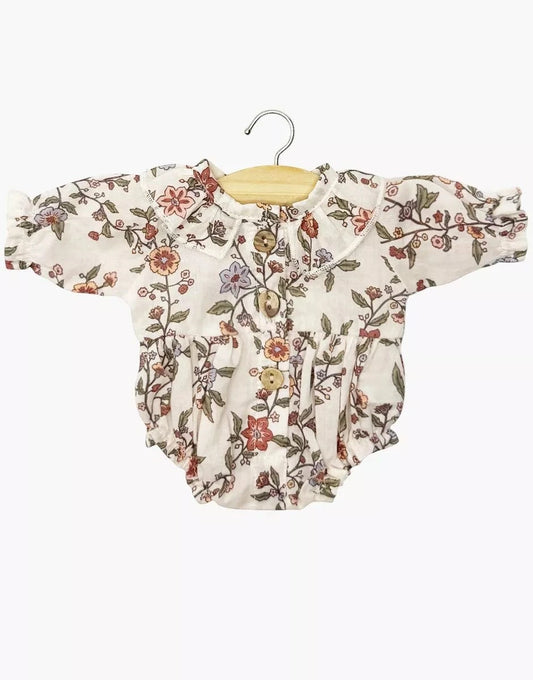 Doll Clothing Gisèle Long-Sleeved Crepe Romper Minikane Lil Tulips