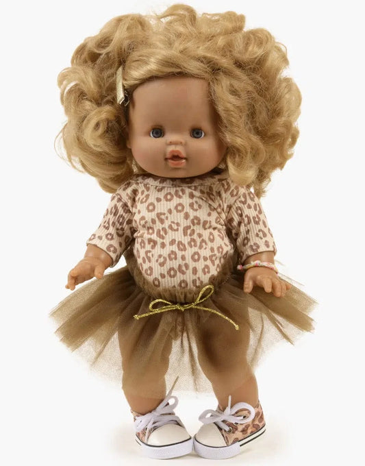 Doll Clothing Josepha set: Leo Bodysuit and Brown Tutu Minikane Dolls Lil Tulips