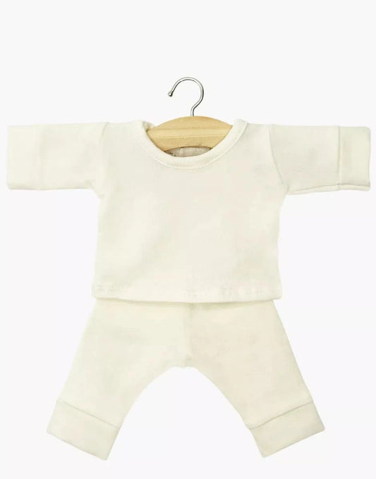 Doll Clothing - Morgan long-sleeved pajamas in ecru Minikane Lil Tulips