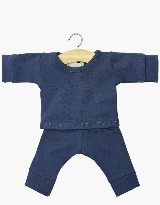 Doll Clothing - Morgan long-sleeved pajamas in navy blue Minikane Lil Tulips