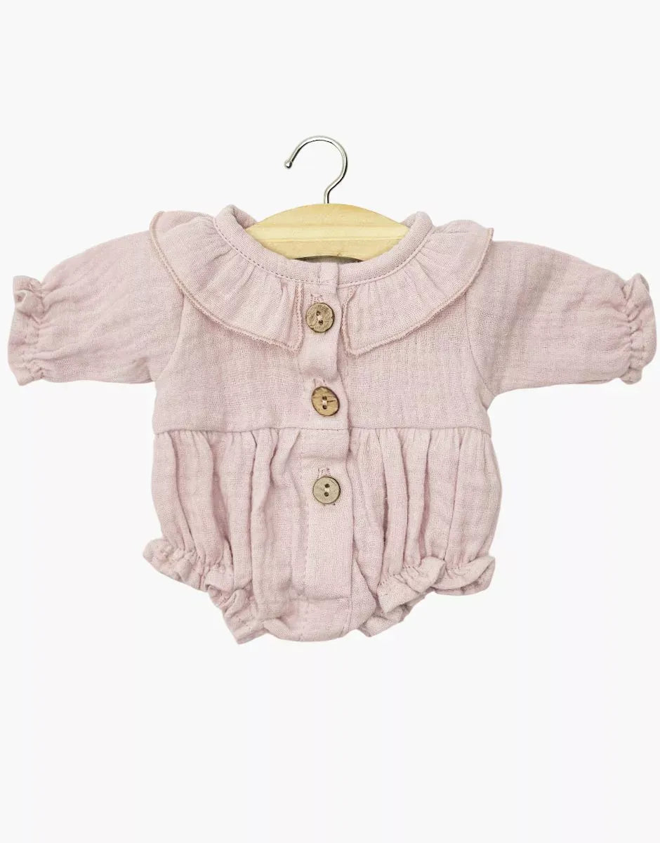 Doll Clothing Orchid Pink Long-Sleeved Crepe Romper Minikane Lil Tulips