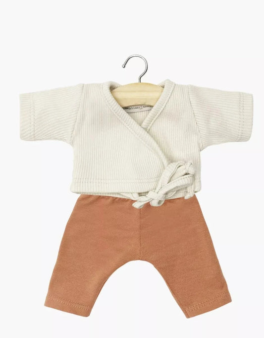 Doll Clothing  Roxane Linen ribbed knit wrap set Minikane Lil Tulips