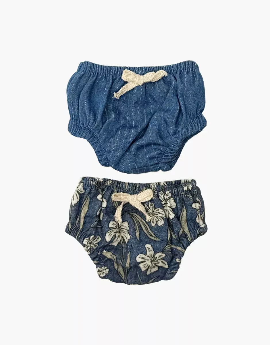 Doll Clothing – Set of 2 Charlotte cotton gauze briefs striped Minikane Lil Tulips