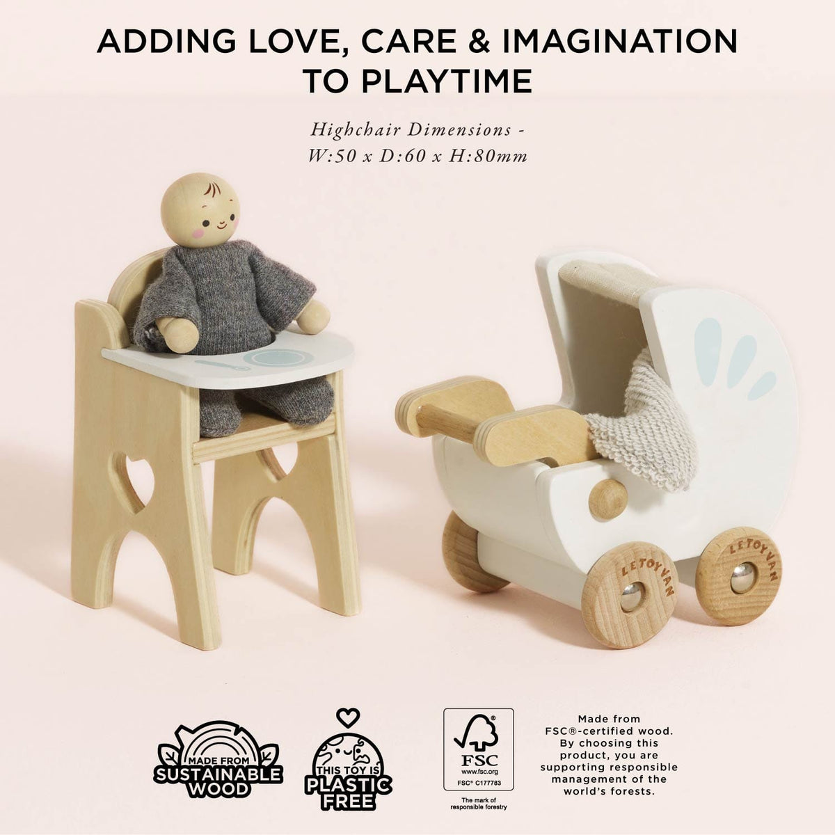 Dolls House Nursery & Baby Set Le Toy Van Lil Tulips