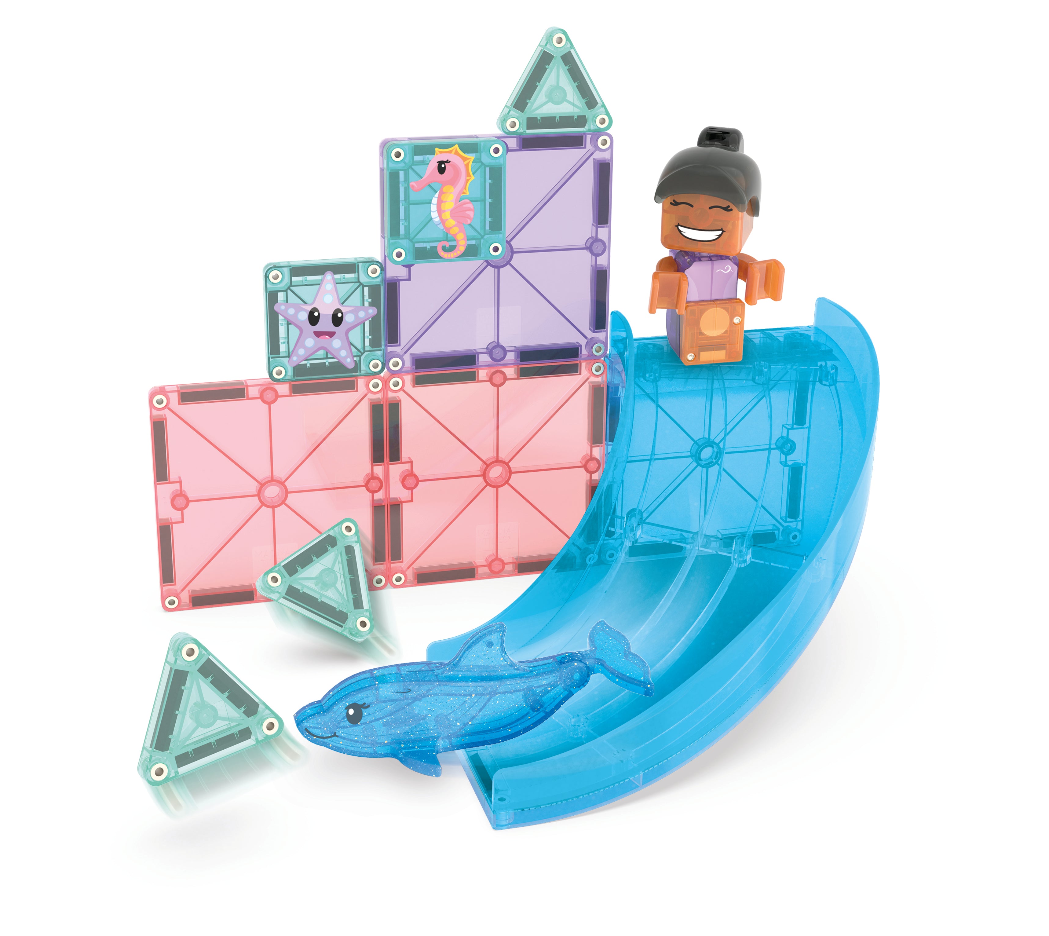 Dolphin Bay 13 Piece Set Magna-Tiles Lil Tulips