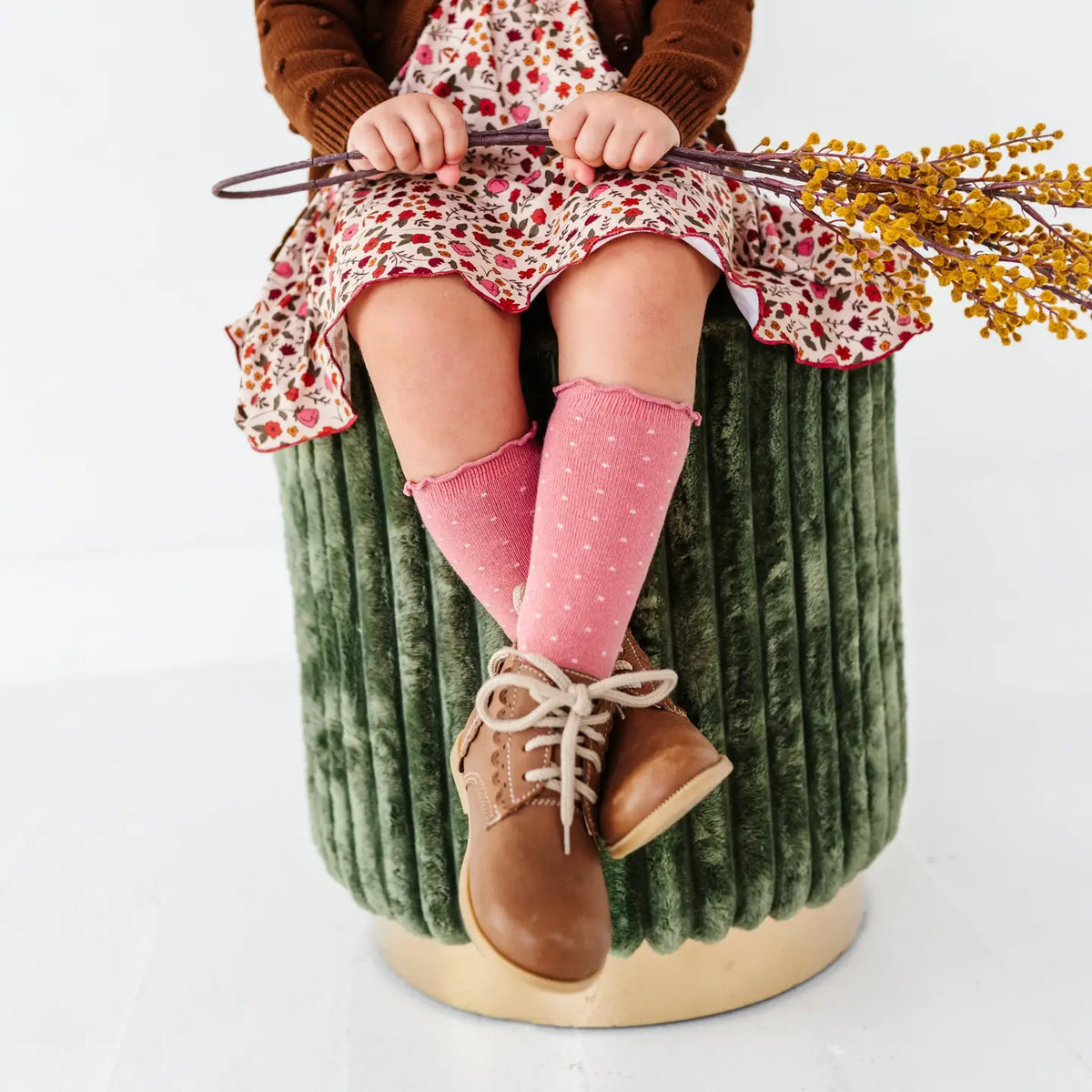 Dottie Knee Socks - Old Rose Little Stocking Company Lil Tulips