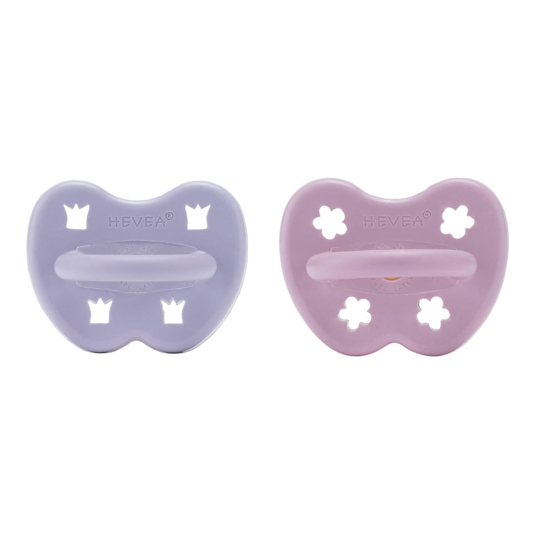 Dusty Violet & Light Orchid Round Pacifier 2 Pack (3-36 Months) Hevea Lil Tulips