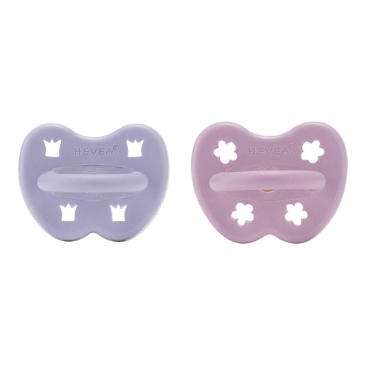 Dusty Violet & Light Orchid Round Pacifier 2 Pack (3-36 Months) Hevea Lil Tulips