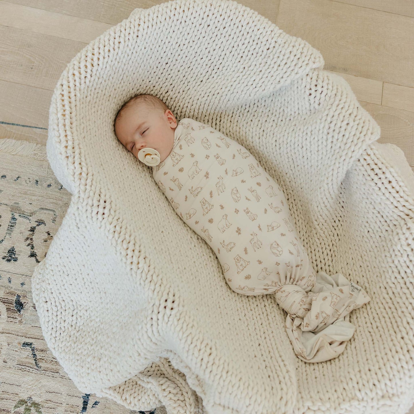 Dylan Knit Swaddle Blanket Copper Pearl Lil Tulips