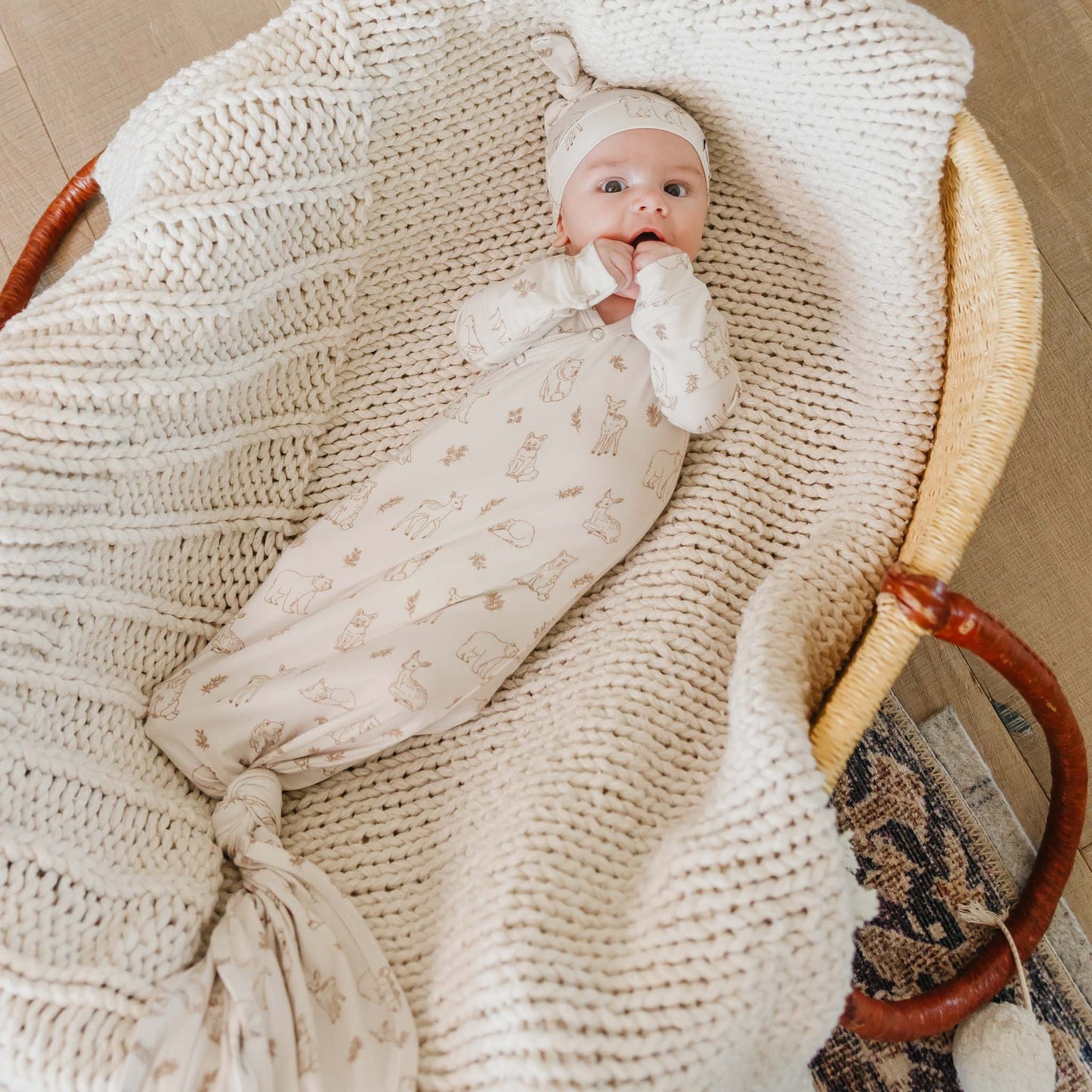 Dylan Newborn Knotted Gown Copper Pearl Lil Tulips