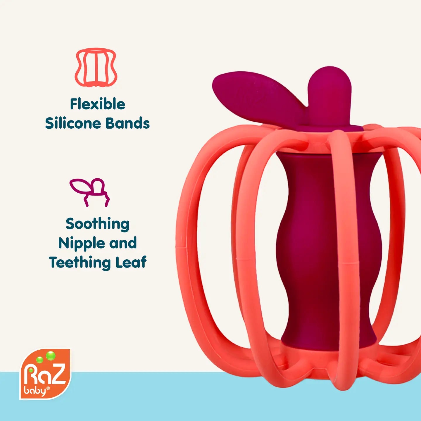 Raz-Apple Teether & Rattle Toy