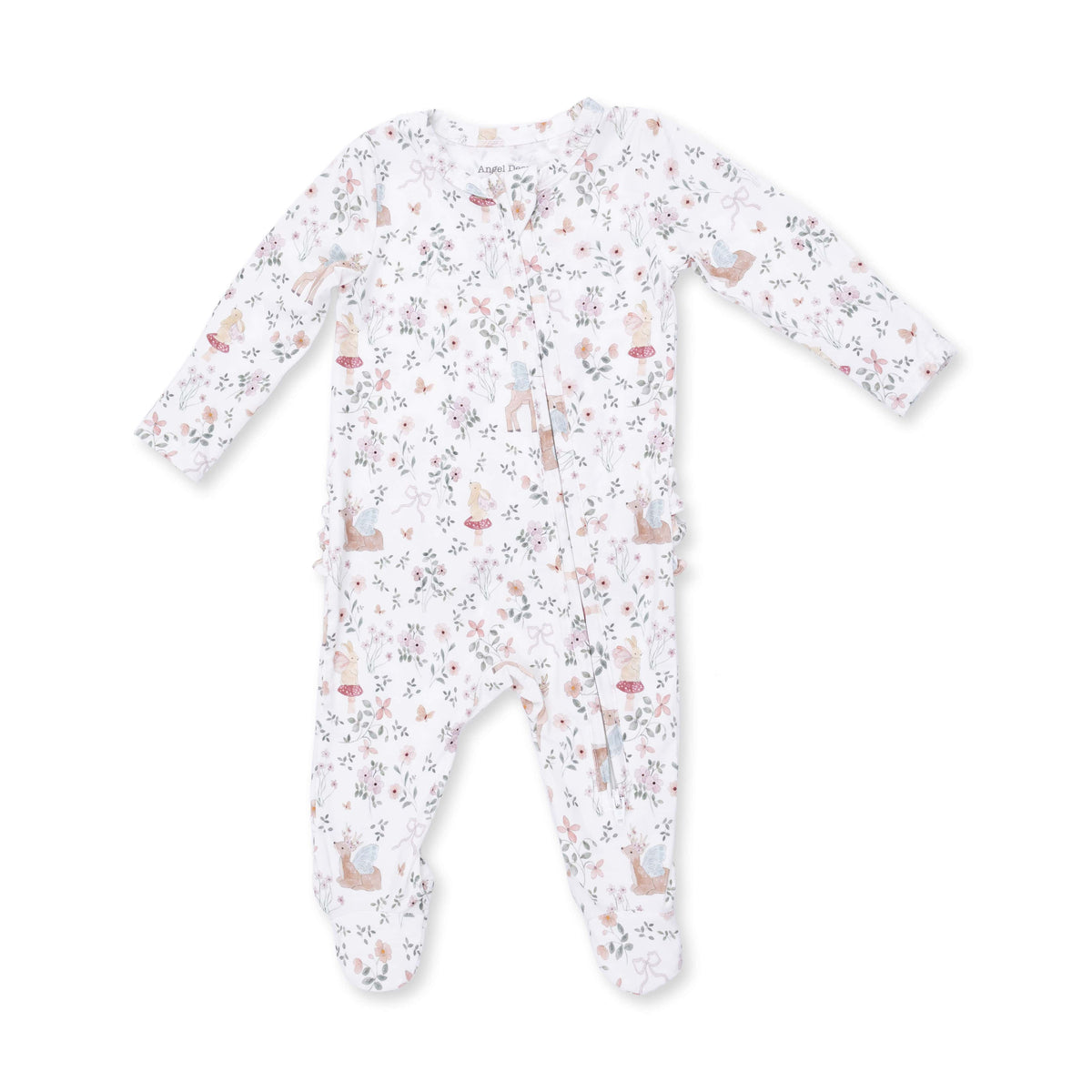 Enchanted Woodland - 2 Way Ruffle Back Zipper Footie Angel Dear Lil Tulips