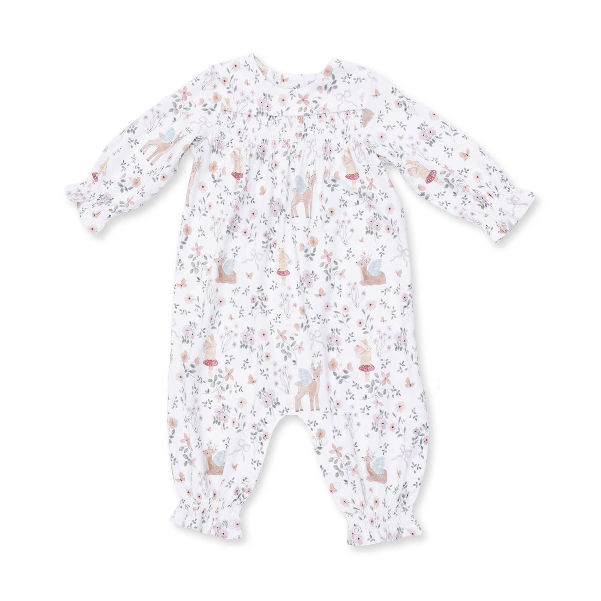 Enchanted Woodland - Smocked Long Sleeve Romper Angel Dear Lil Tulips
