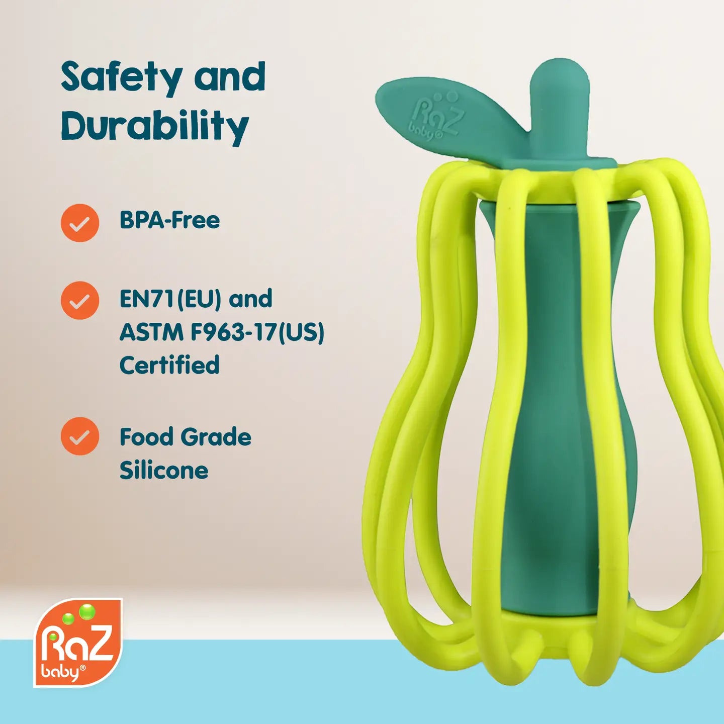 Raz-Apple Teether & Rattle Toy