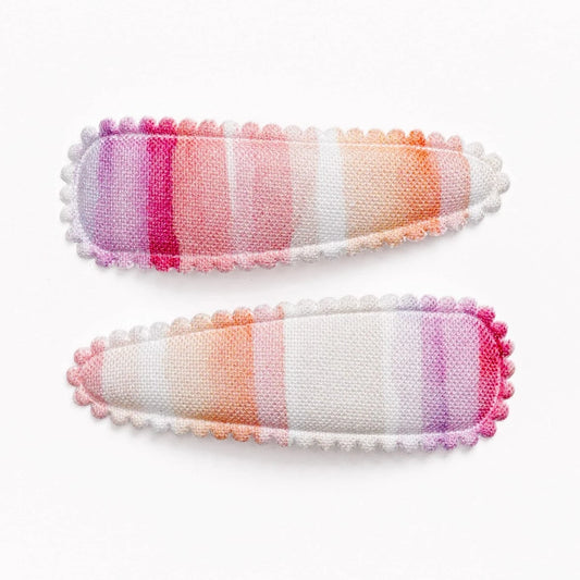 Fabric Hair Clips - Chloe Pink Watercolor Frankie & Claude buble Lil Tulips