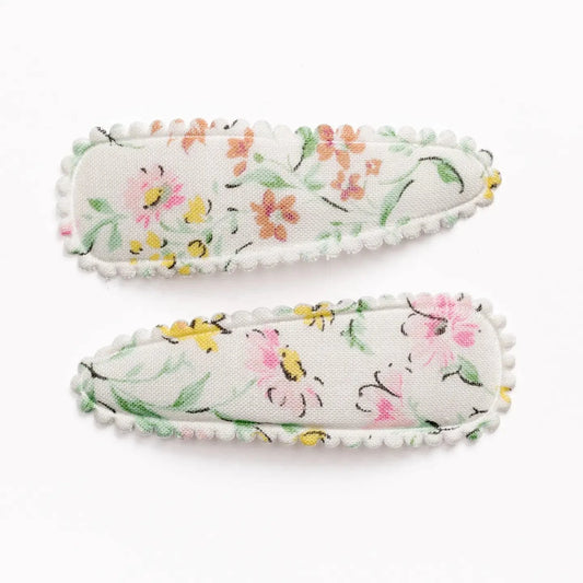 Fabric Hair Clips - Ellie Pastel Floral Frankie & Claude buble Lil Tulips