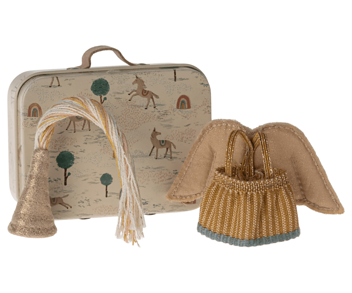 Fairy Clothes in Suitcase, Little Sister Mouse Maileg Lil Tulips
