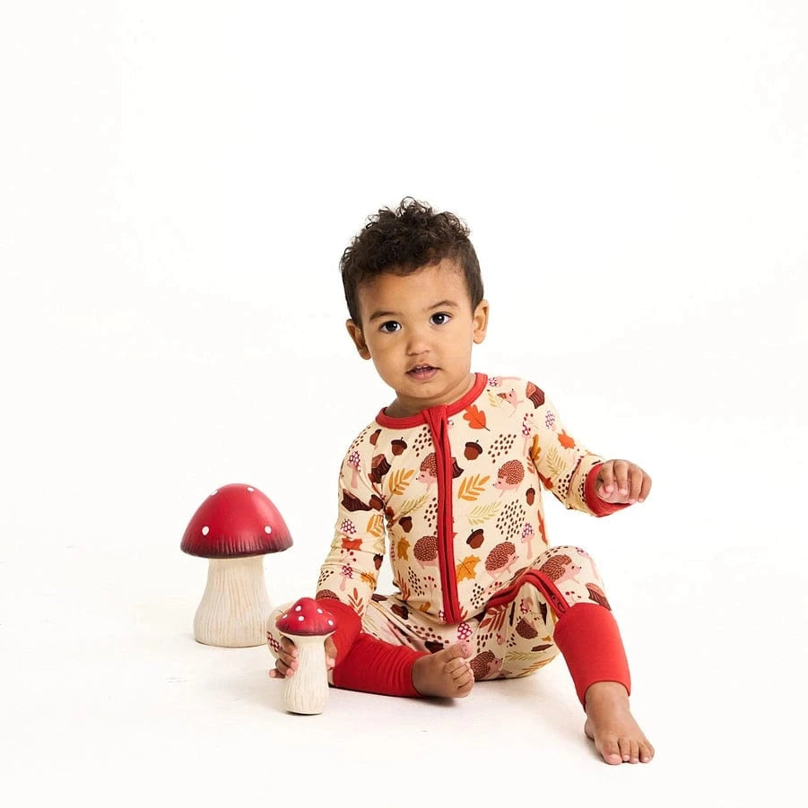 Fall Woodland Whimsy Hedgehog Bamboo Convertible Pajamas Emerson and Friends Baby & Toddler Clothing Lil Tulips