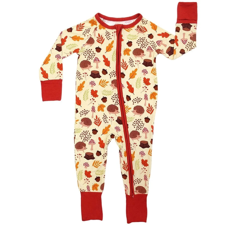 Fall Woodland Whimsy Hedgehog Bamboo Convertible Pajamas Emerson and Friends Baby & Toddler Clothing Lil Tulips