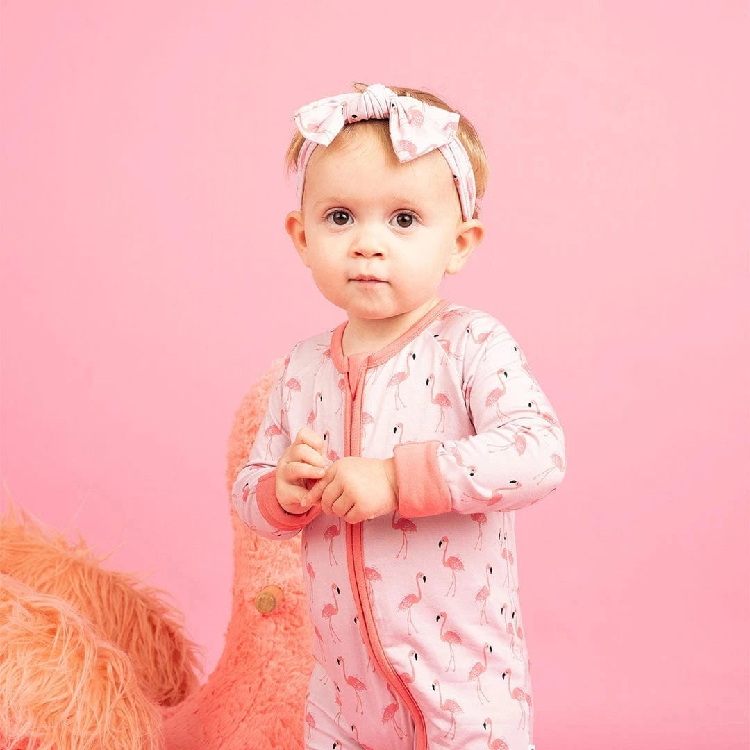 Fancy Flamingos Pink Bamboo Baby Pajamas Convertible Sleeper Emerson and Friends Baby & Toddler Clothing Lil Tulips