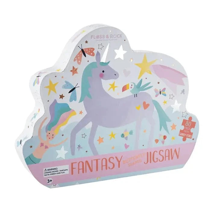 Fantasy 80pc Butterfly Shaped Jigsaw with Shaped Box Floss and Rock Lil Tulips