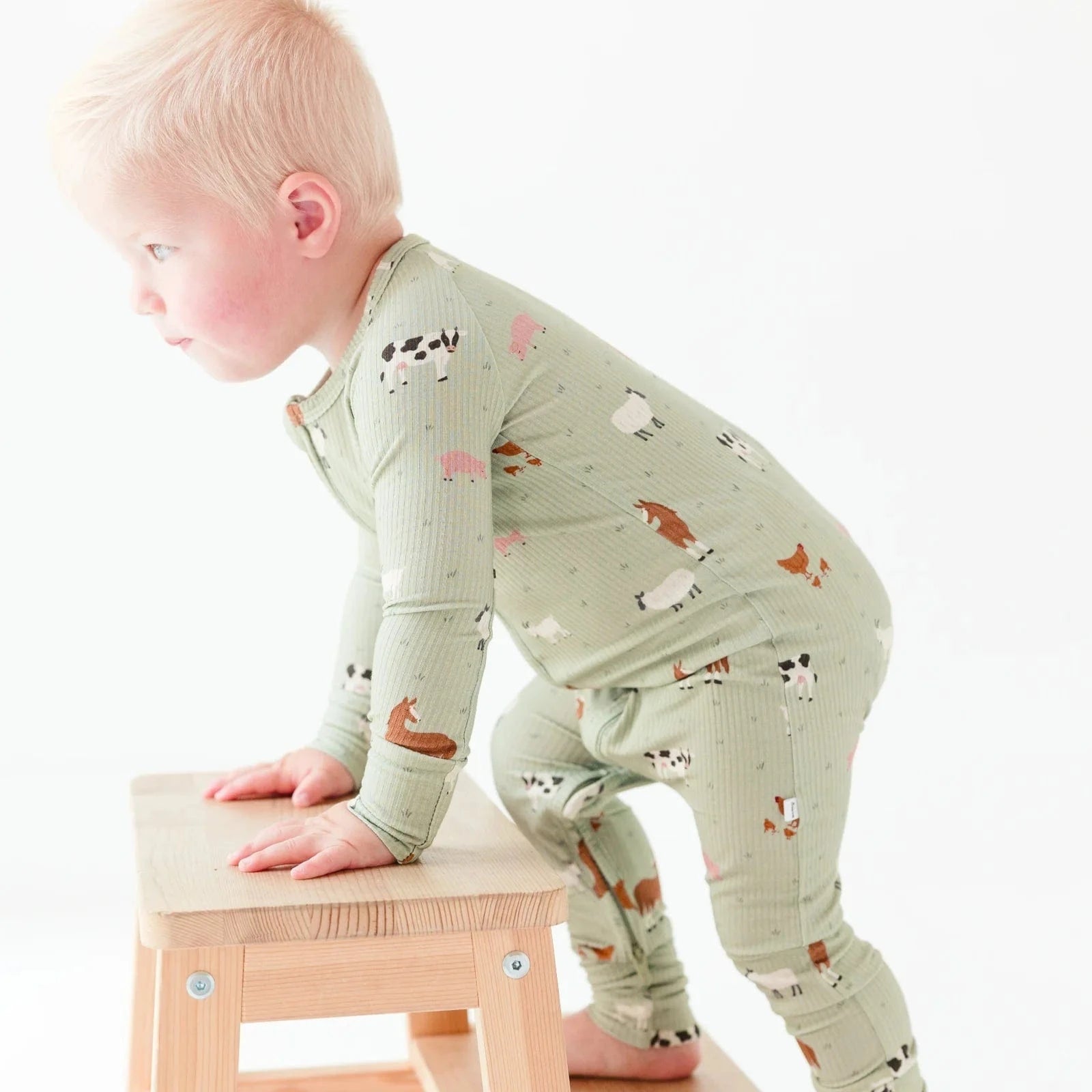 Farm Animals Small Ribbed Zip Romper Brave Little Ones Lil Tulips