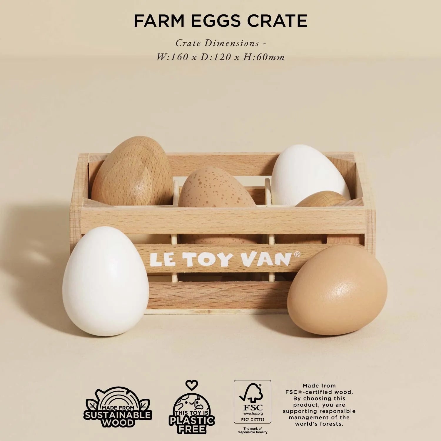 Farm Eggs Wooden Market Crate Le Toy Van Lil Tulips