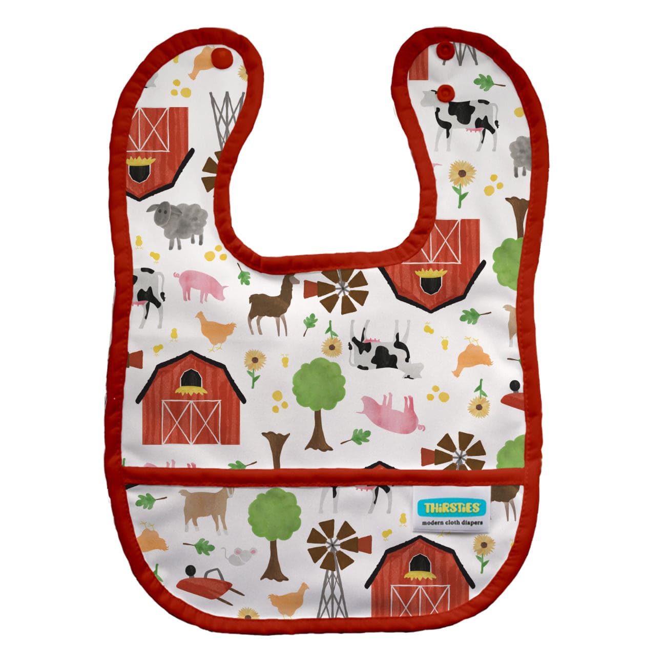 Farm Life Pocket Bib Thirsties Bibs Lil Tulips