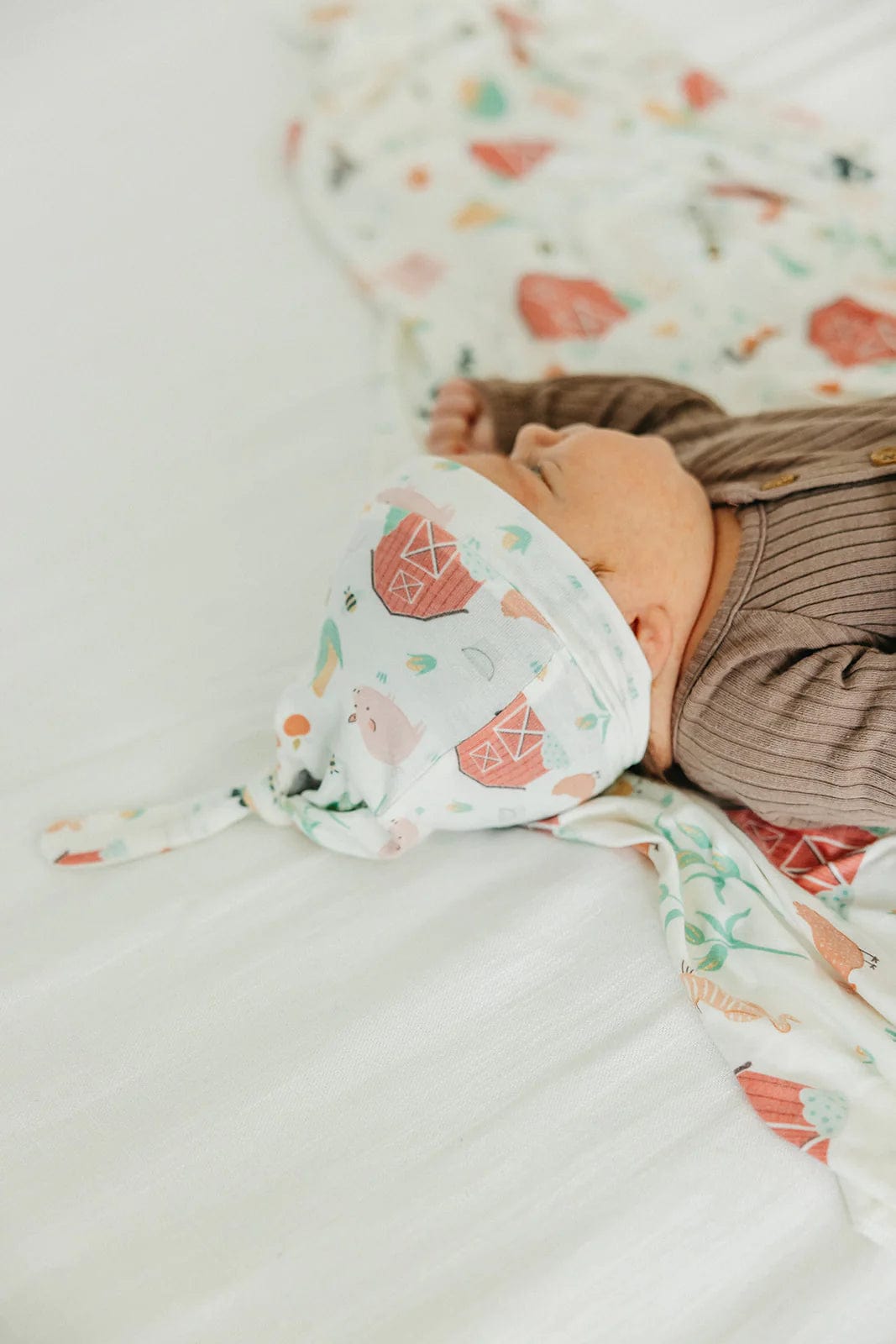 Farmstead Knit Swaddle Blanket Copper Pearl Lil Tulips