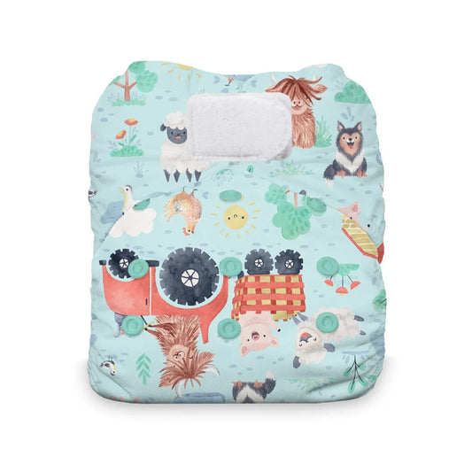 Ferm-stockin Natural One Size All In One Hook & Loop Thirsties Lil Tulips