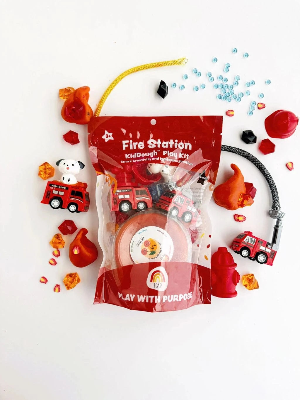 Fire Station (Cherry Mango) Kiddough Play Kit Earth Grown KidDoughs Lil Tulips