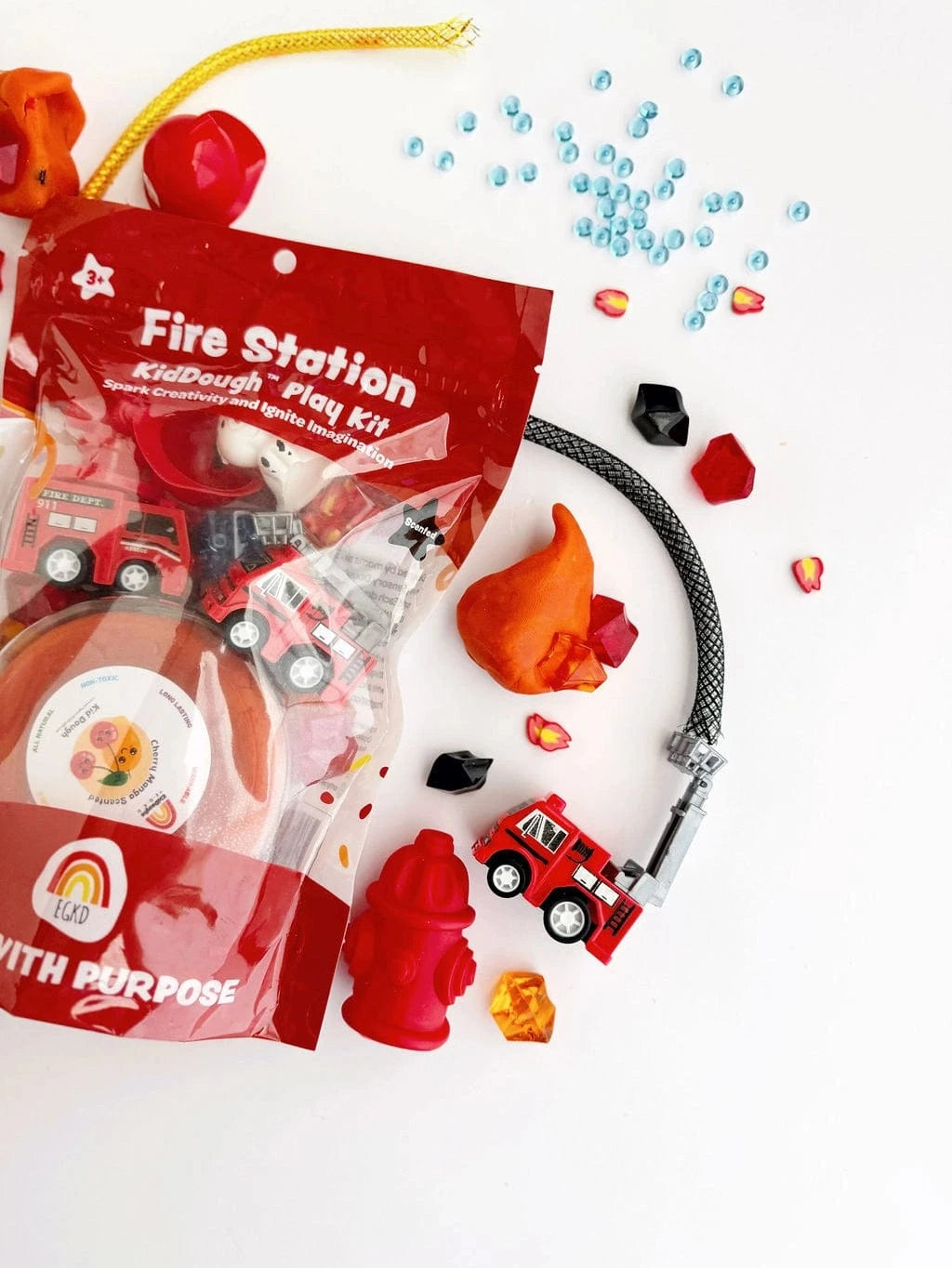 Fire Station (Cherry Mango) Kiddough Play Kit Earth Grown KidDoughs Lil Tulips