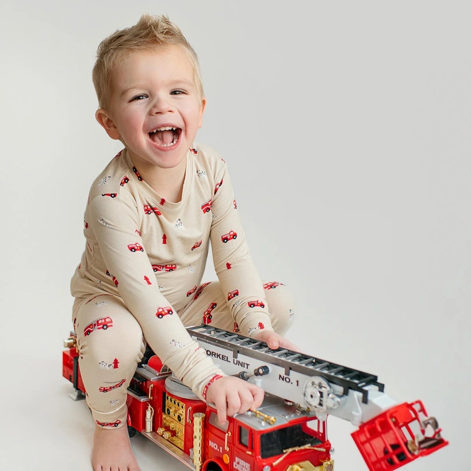 Firetrucks Two-Piece Set Brave Little Ones Lil Tulips