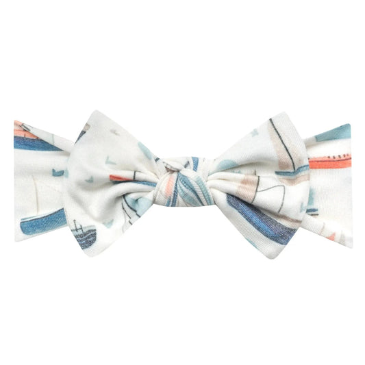 Fischer Knit Headband Bow Copper Pearl Lil Tulips