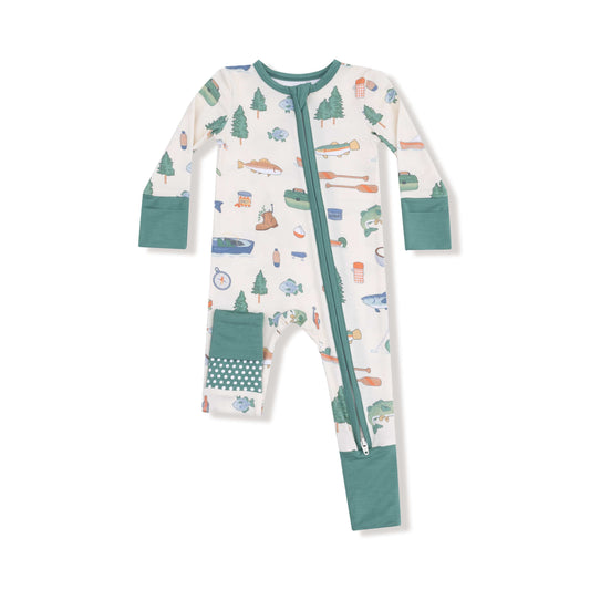 Fishing Things - 2 Way Zipper Romper Angel Dear Lil Tulips